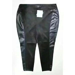 Marc New York Women's 2X Full Control Waistband Faux Leather Legging NWT $79
